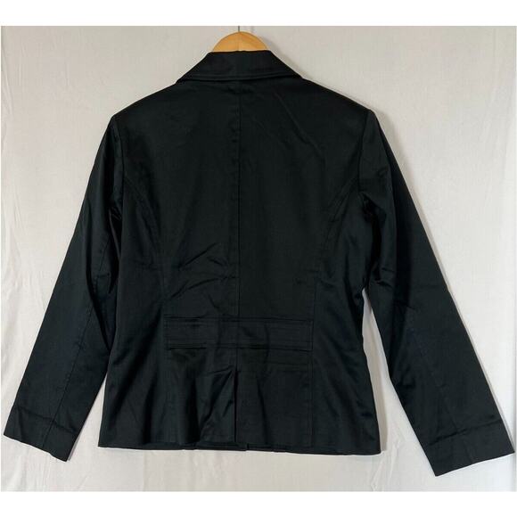 Chicos 2 Button Blazer Jacket Womens Size 0 US 4 Small Cotton Black Career - Picture 4 of 8